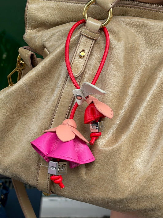 GANNI Flower Recycled Leather Bag Charm