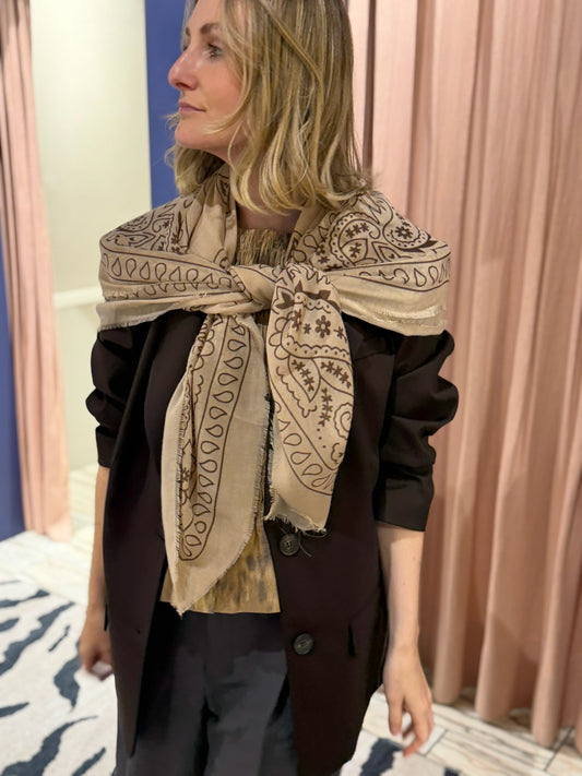 G-Paisley Scarf Beige