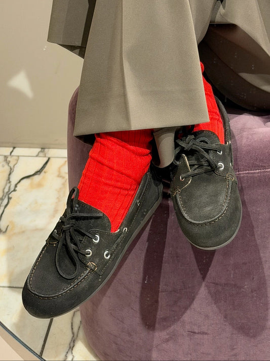 Boat Loafer Suede Charcoal