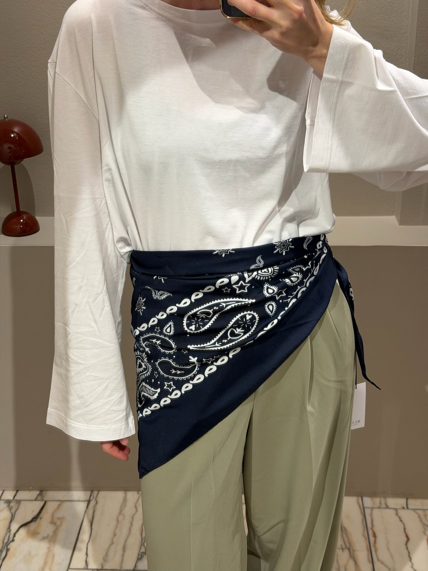 G-Paisley Scarf Silk Navy