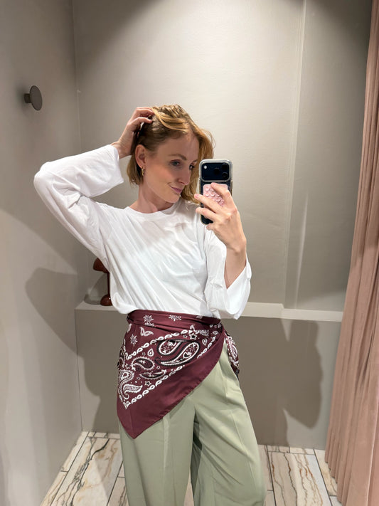 G-Paisley Scarf Silk Burgundy