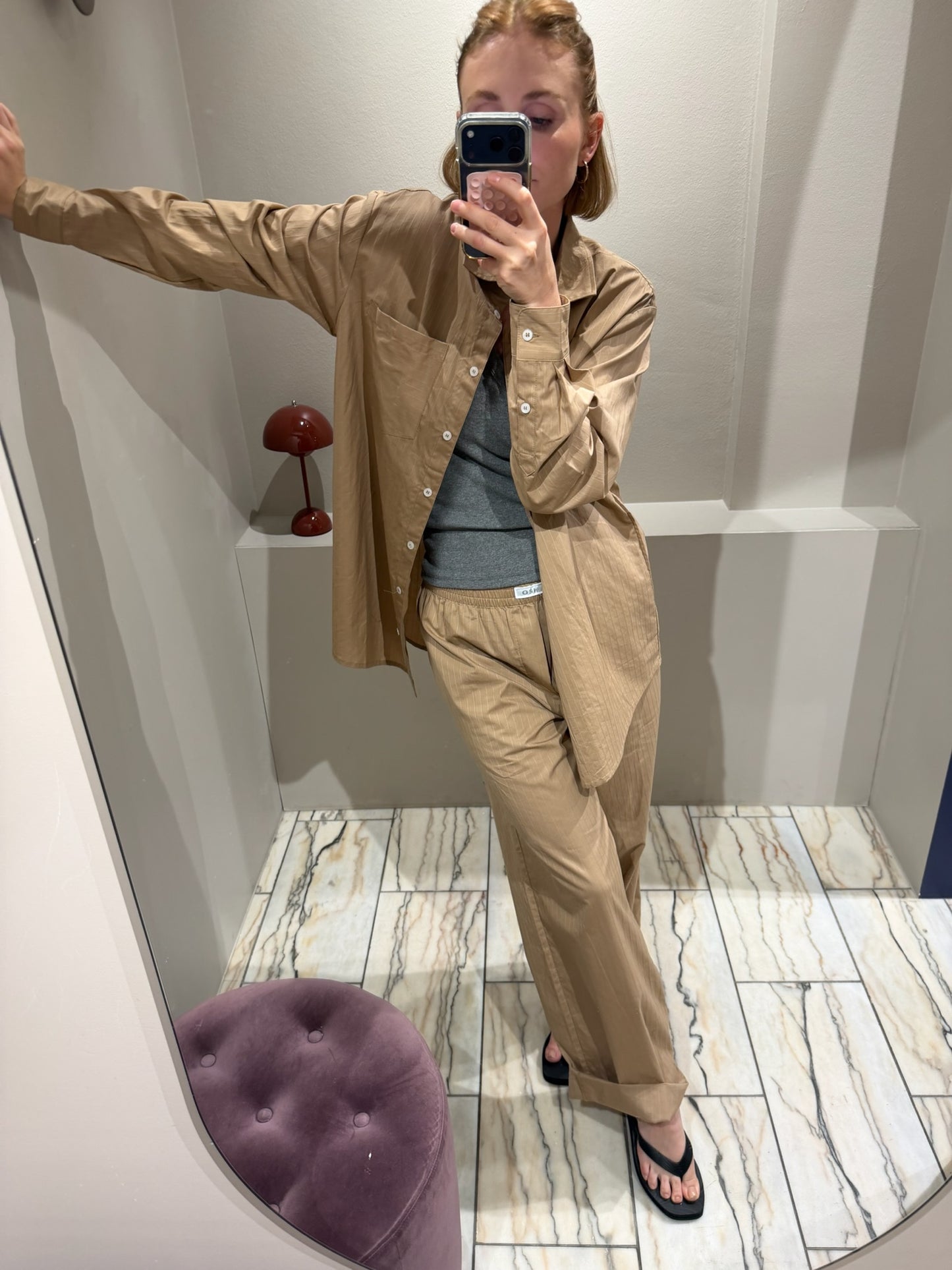 H2O Rønne Essential Pyjama Shirt Caramel