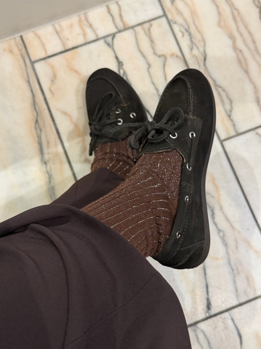 Cherry Short Socks Braun
