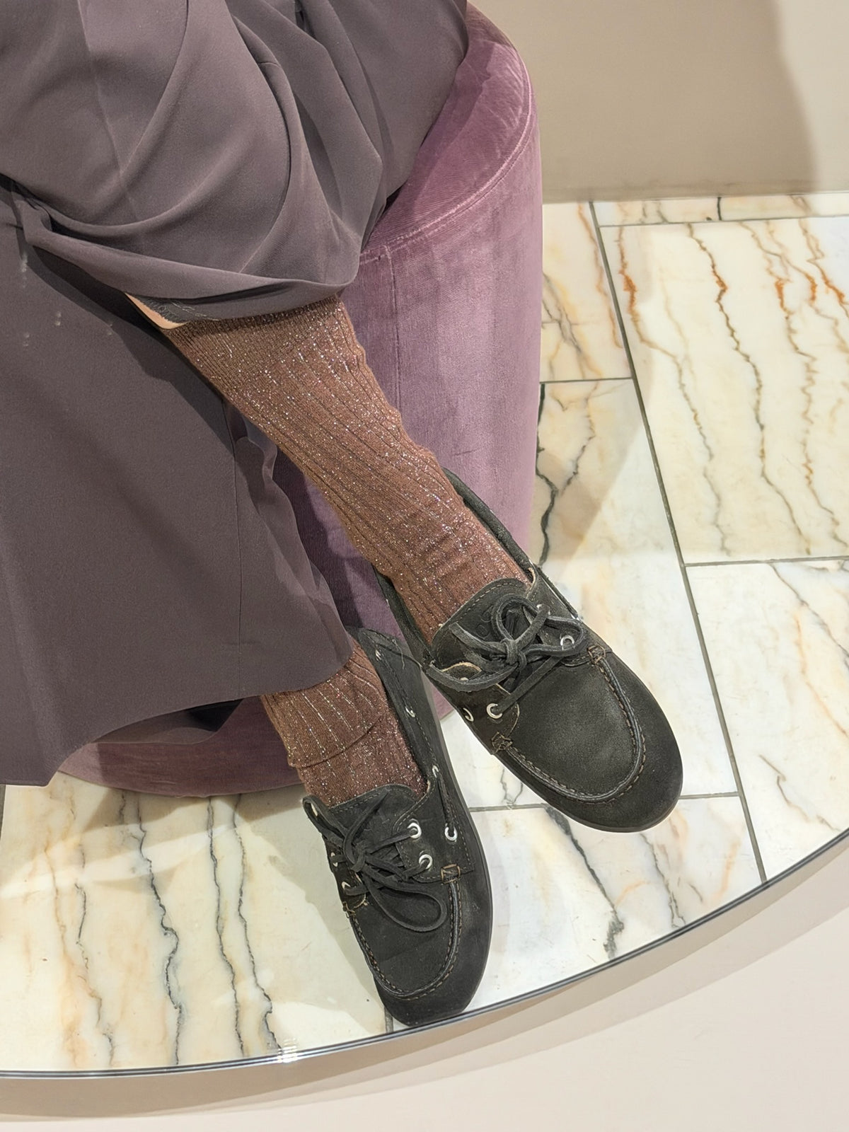 Cherry Short Socks Braun