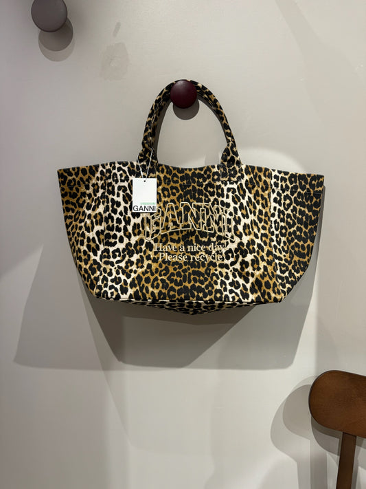 GANNI Leopard XXL Shopper