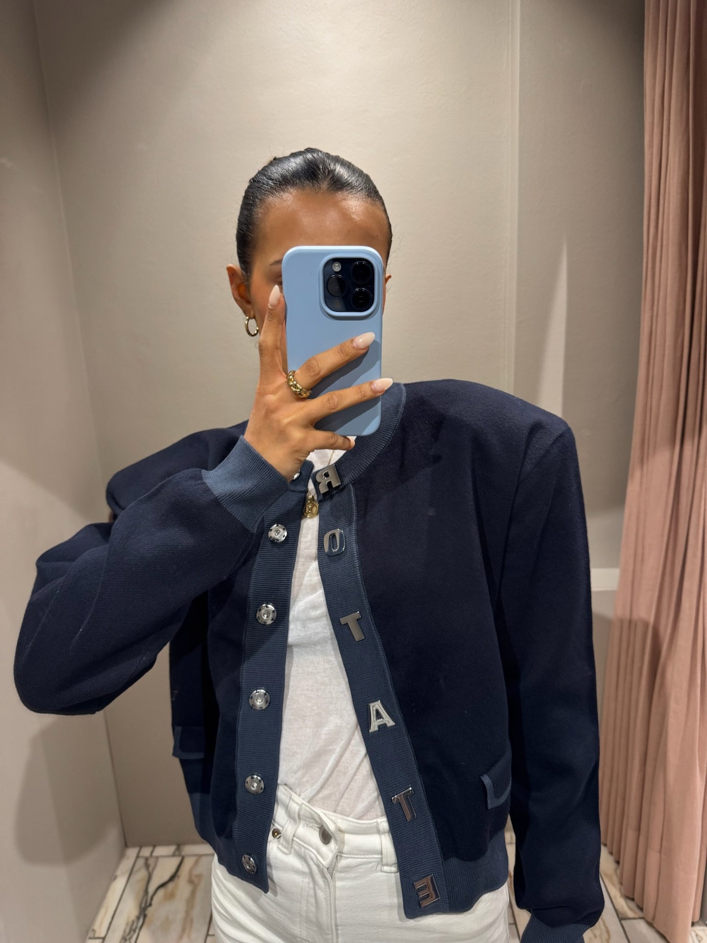 Rotate Firm Knit Cardigan Navy