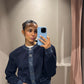 Rotate Firm Knit Cardigan Navy