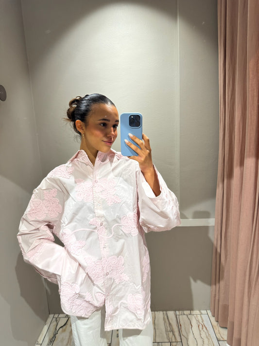 Rotate Flower Oversized Shirt Orchid