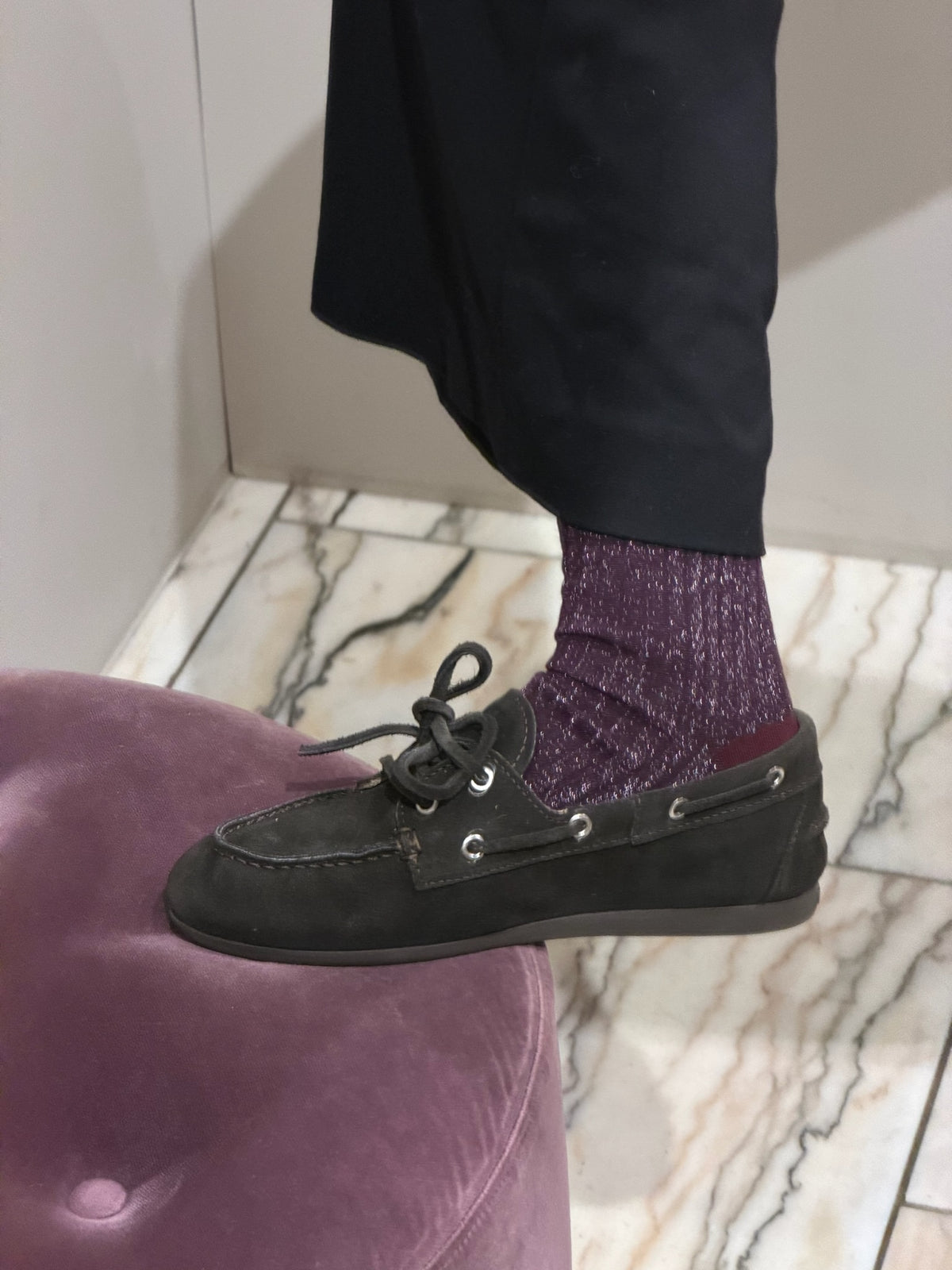 Cherry Short Socks Bordeaux