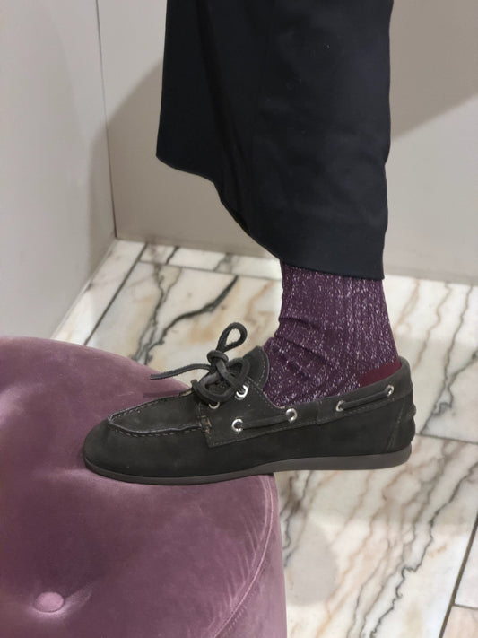 Cherry Short Socks Bordeaux