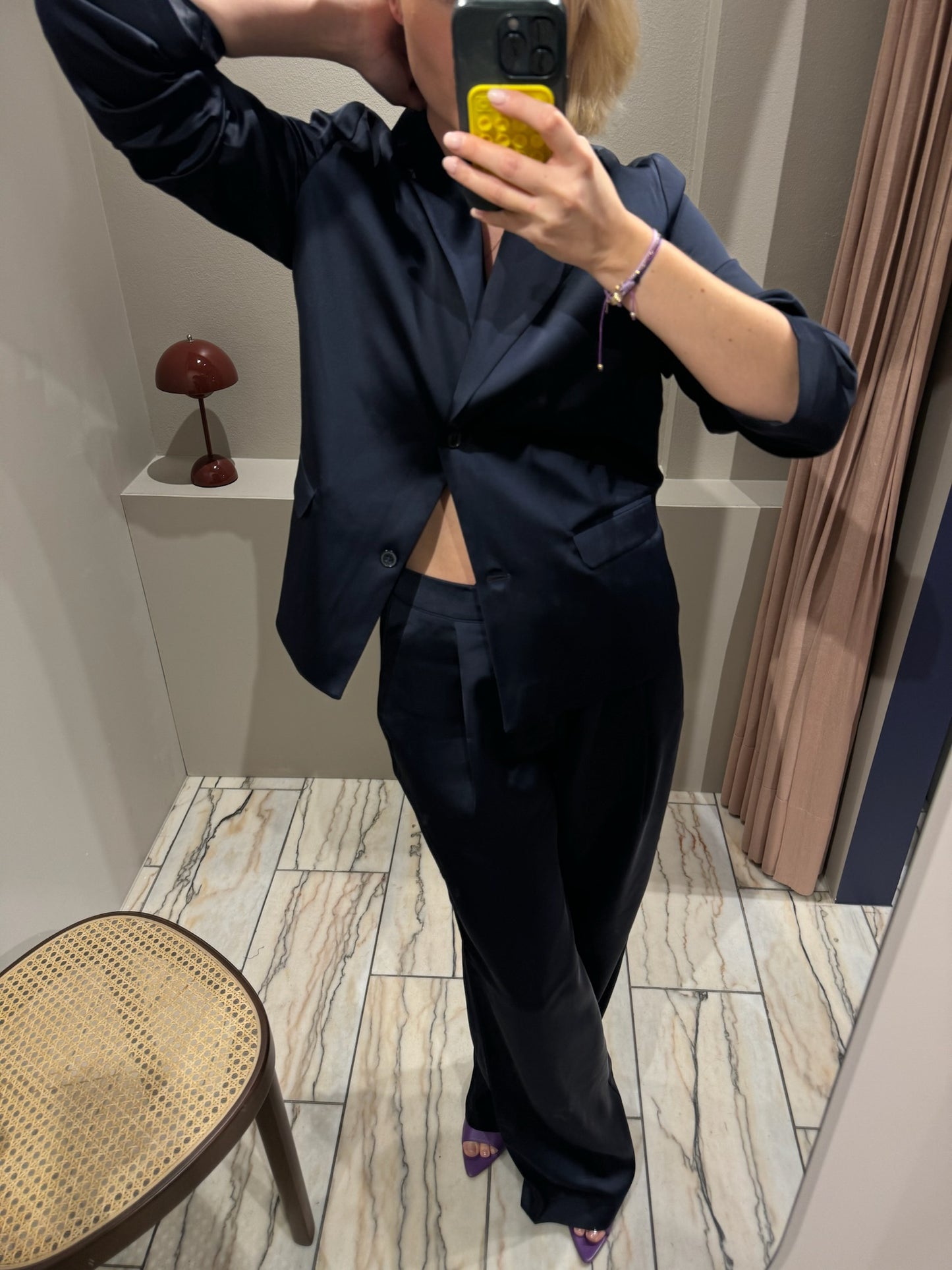 Mads Nørgaard Heavy Satin Birna Pants Navy