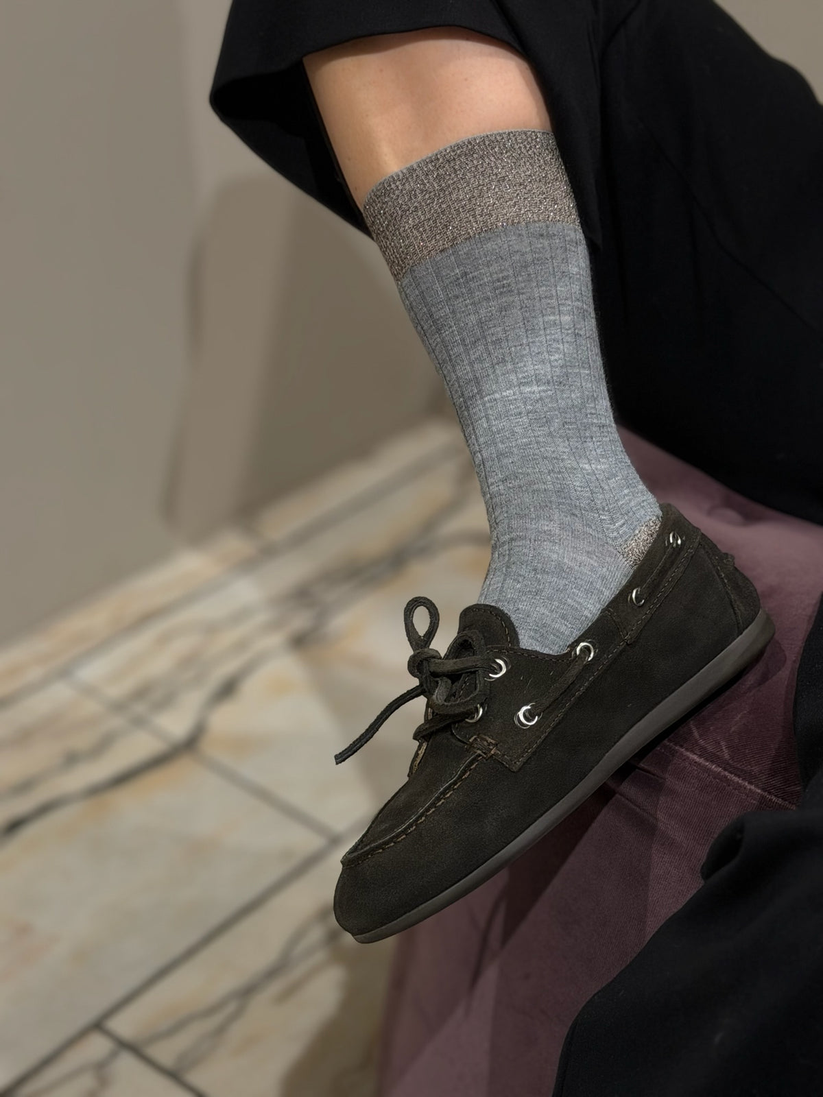 Berlino Short Socks Grau