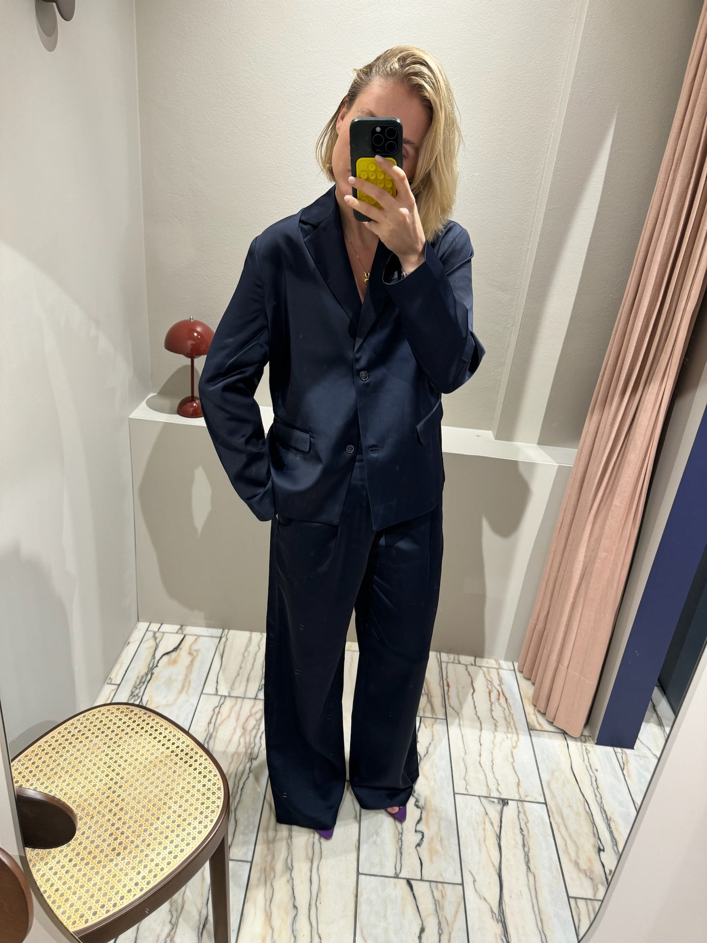 Mads Nørgaard Heavy Satin Helga Jacket Navy