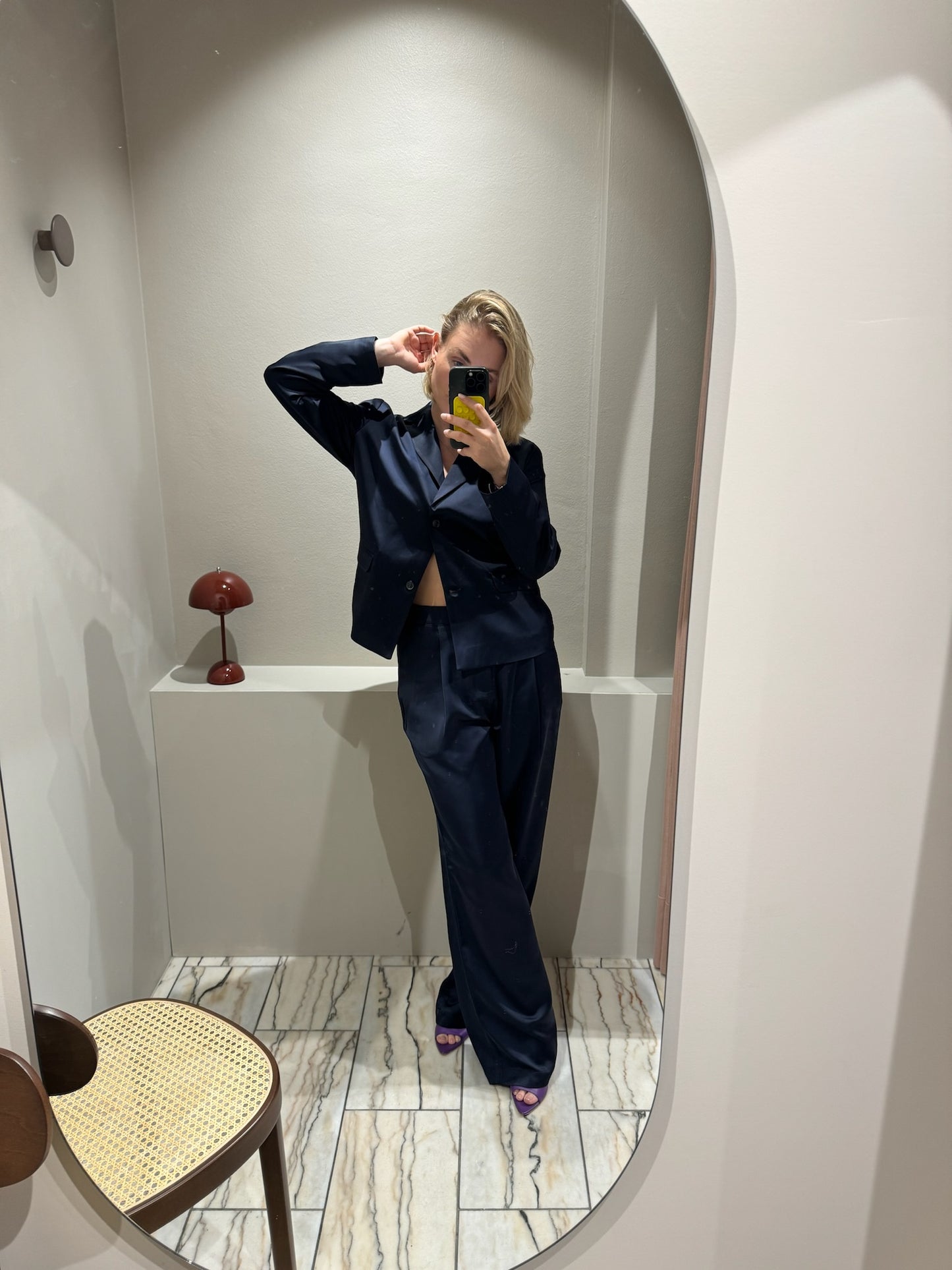 Mads Nørgaard Heavy Satin Birna Pants Navy