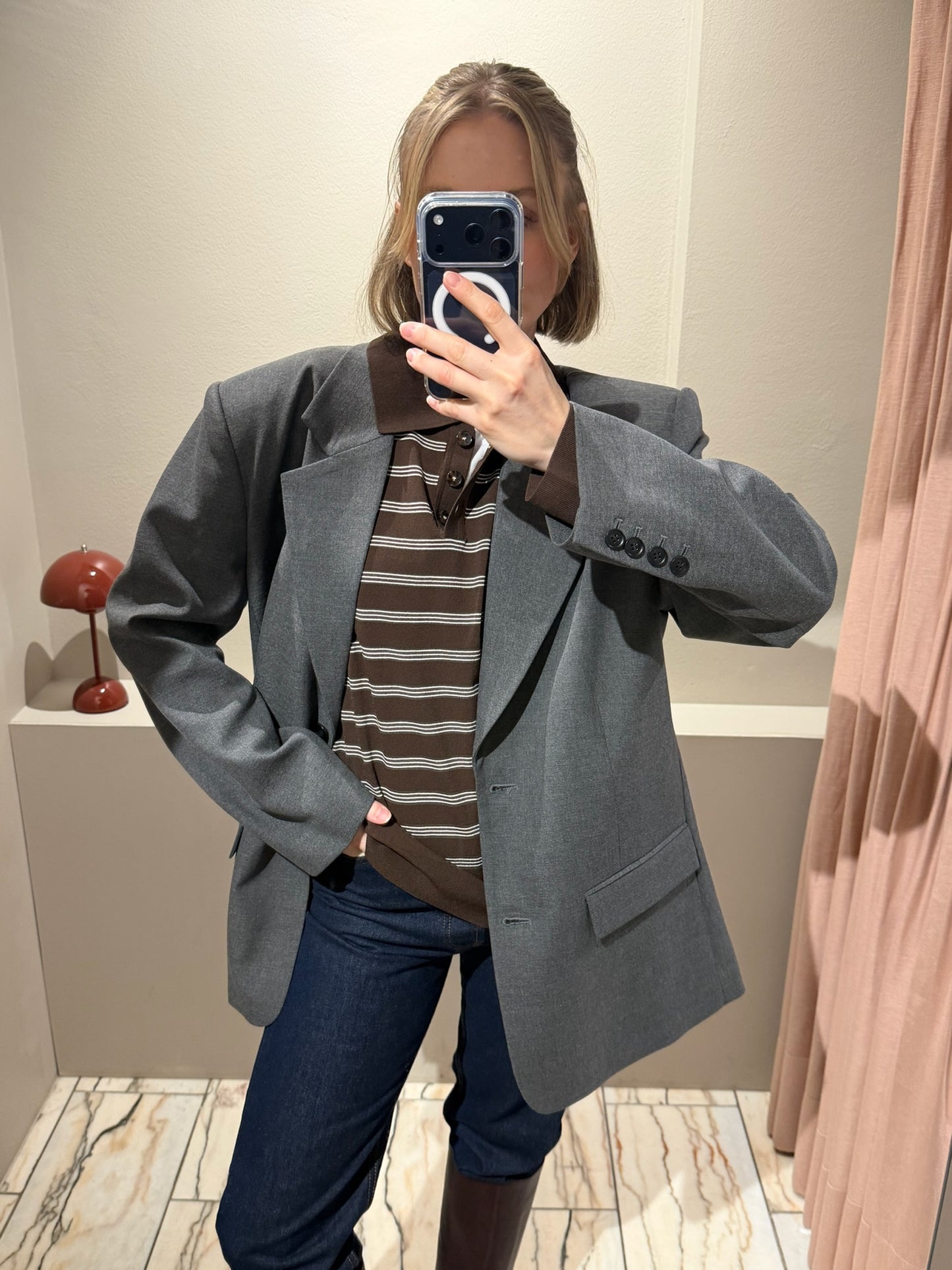 Gestuz Paula Oversized Blazer grau