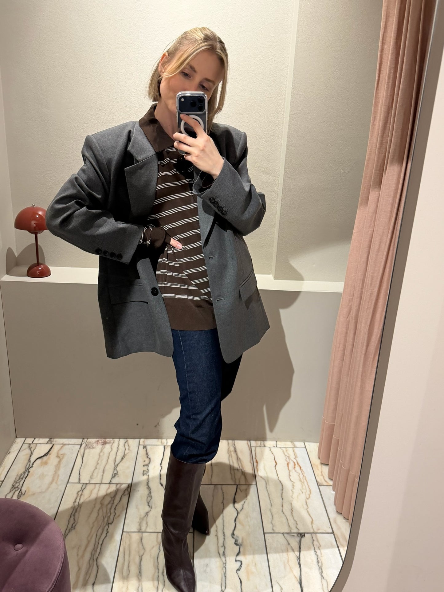 Gestuz Paula Oversized Blazer grau