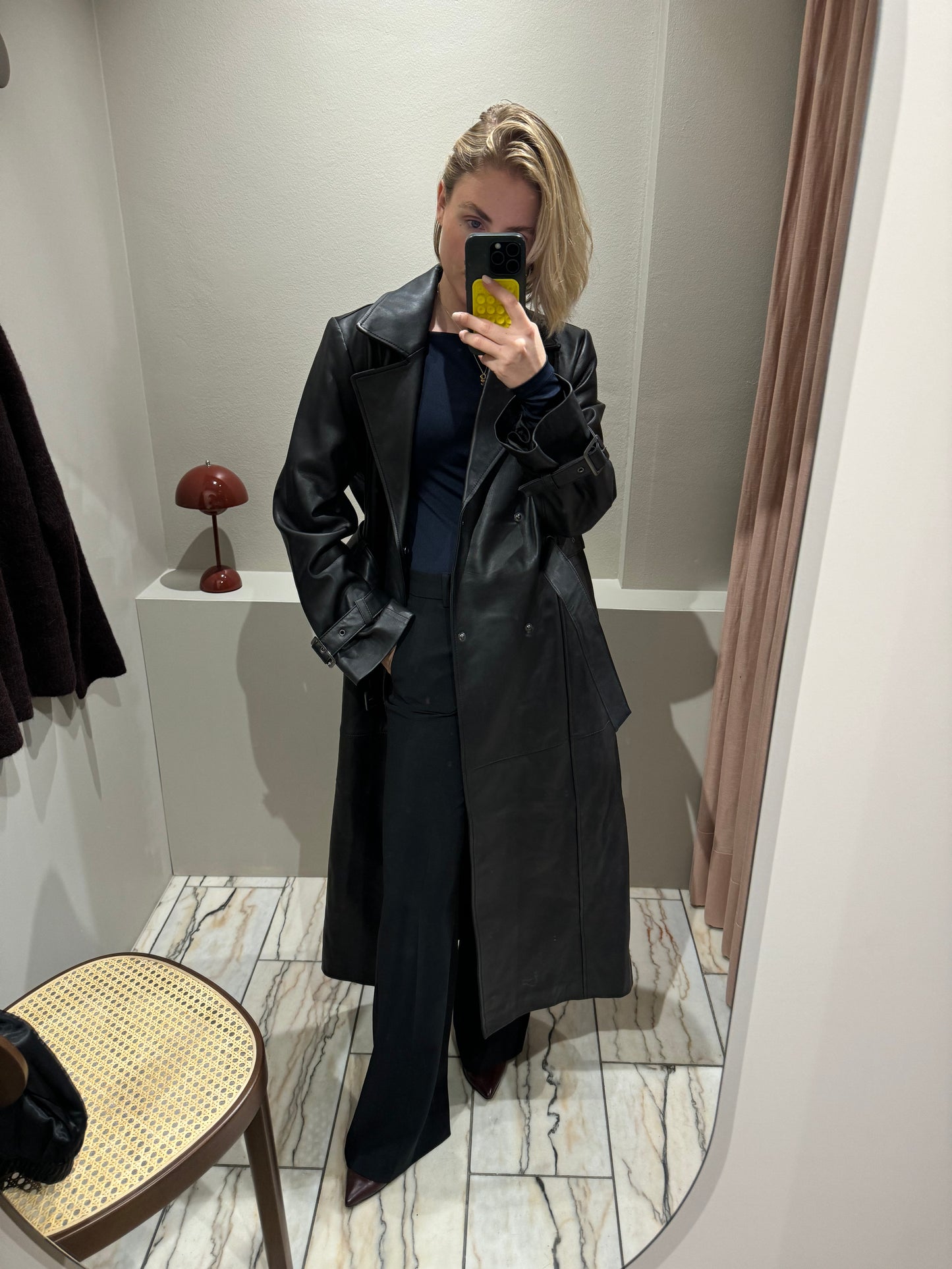 Oval Square Roadie Leather Coat