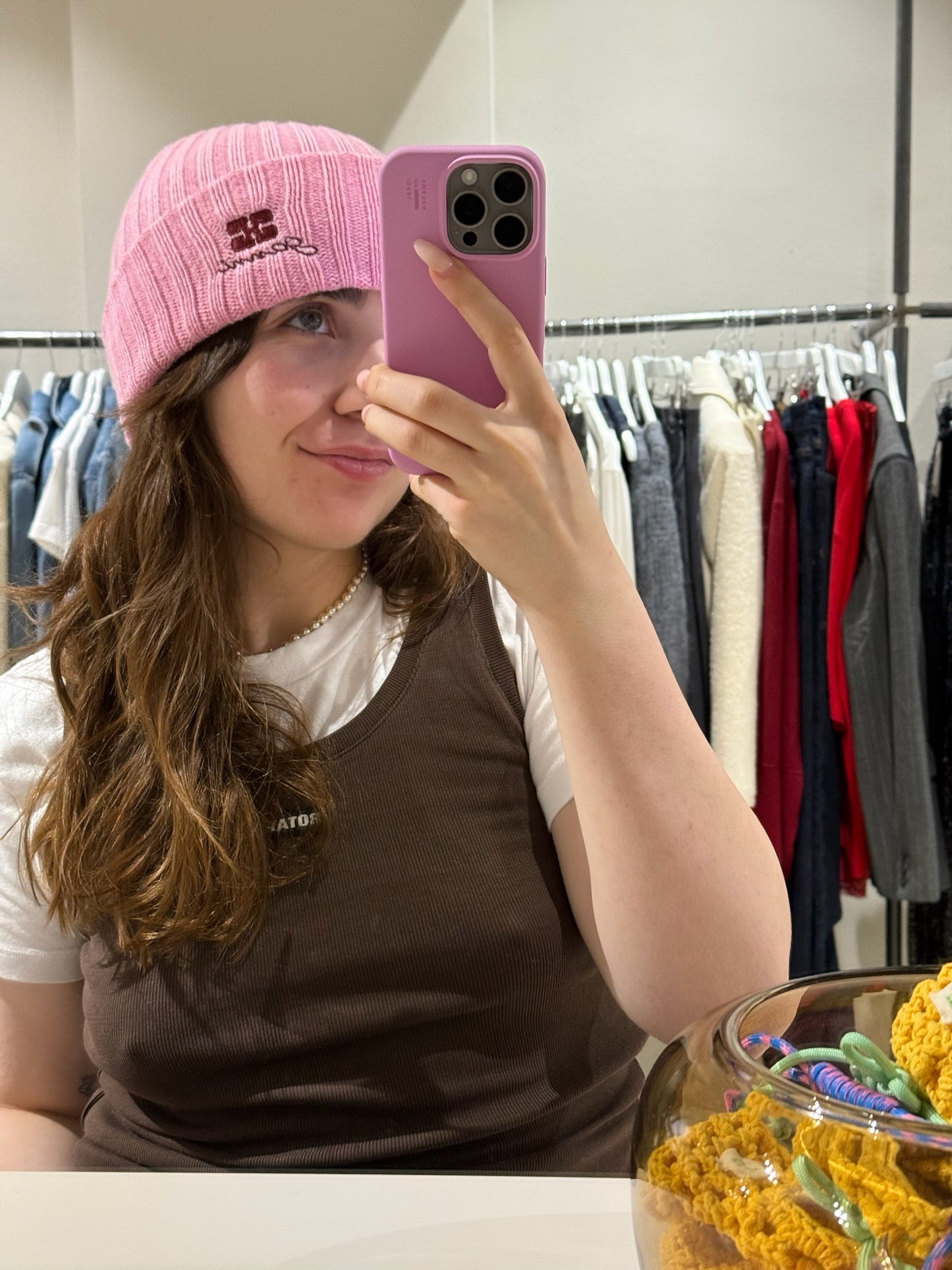 GANNI Future Wool Beanie Aurora Pink