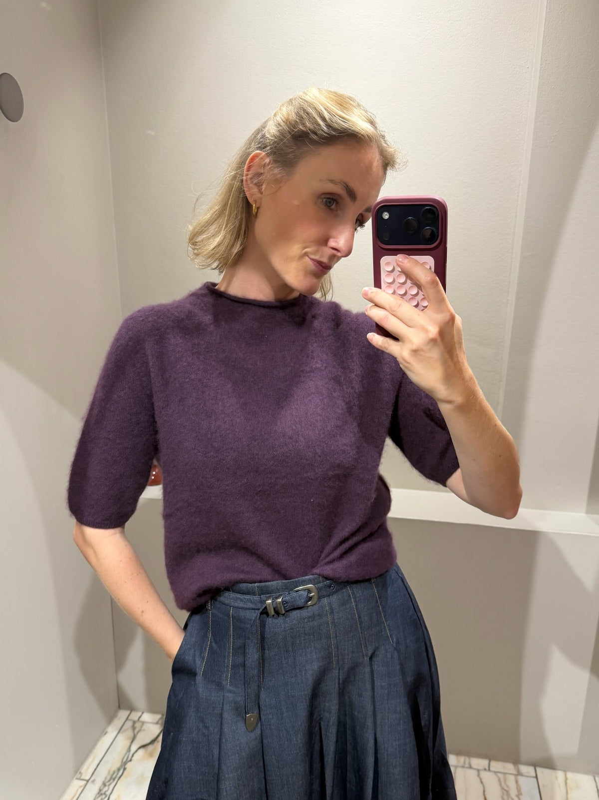 g-Strickshirt Plum