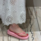 Tapered Plattform Flip Flops Pink Clear