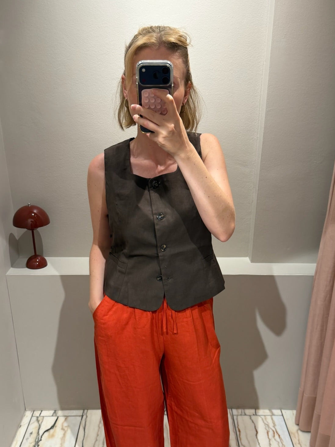 Neo Noir Yula Linen Waistcoat