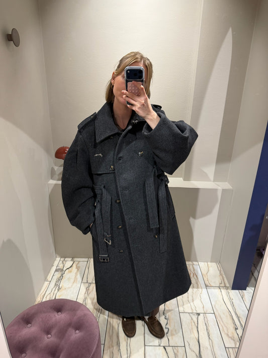 GANNI Peacoat Wool Trench