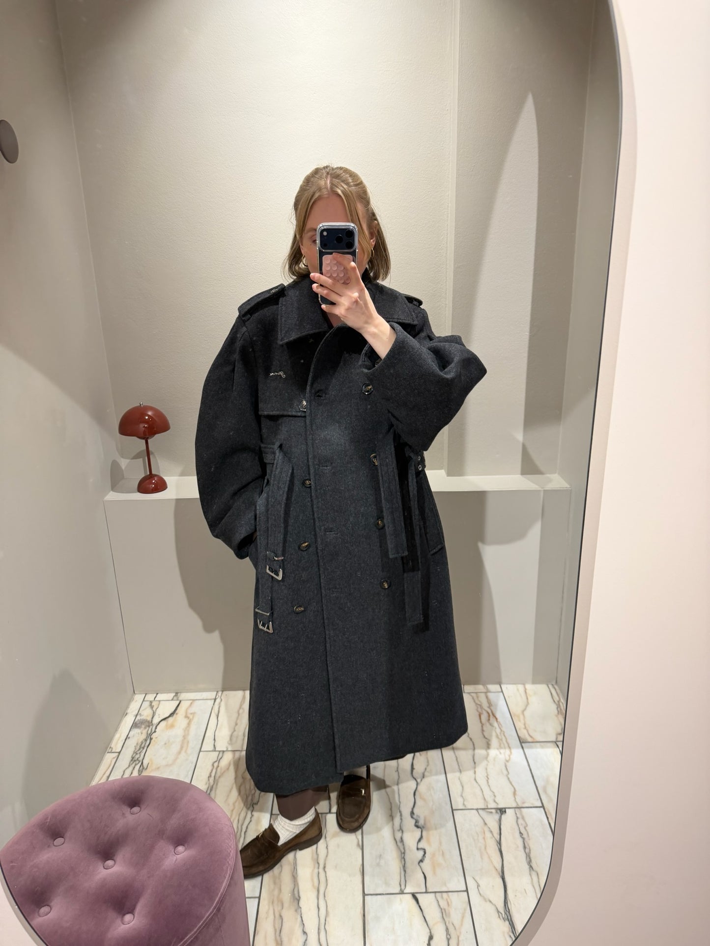 GANNI Peacoat Wool Trench