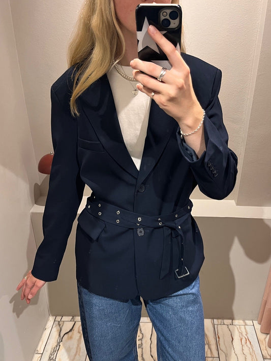 g-Blazer Belted Navy
