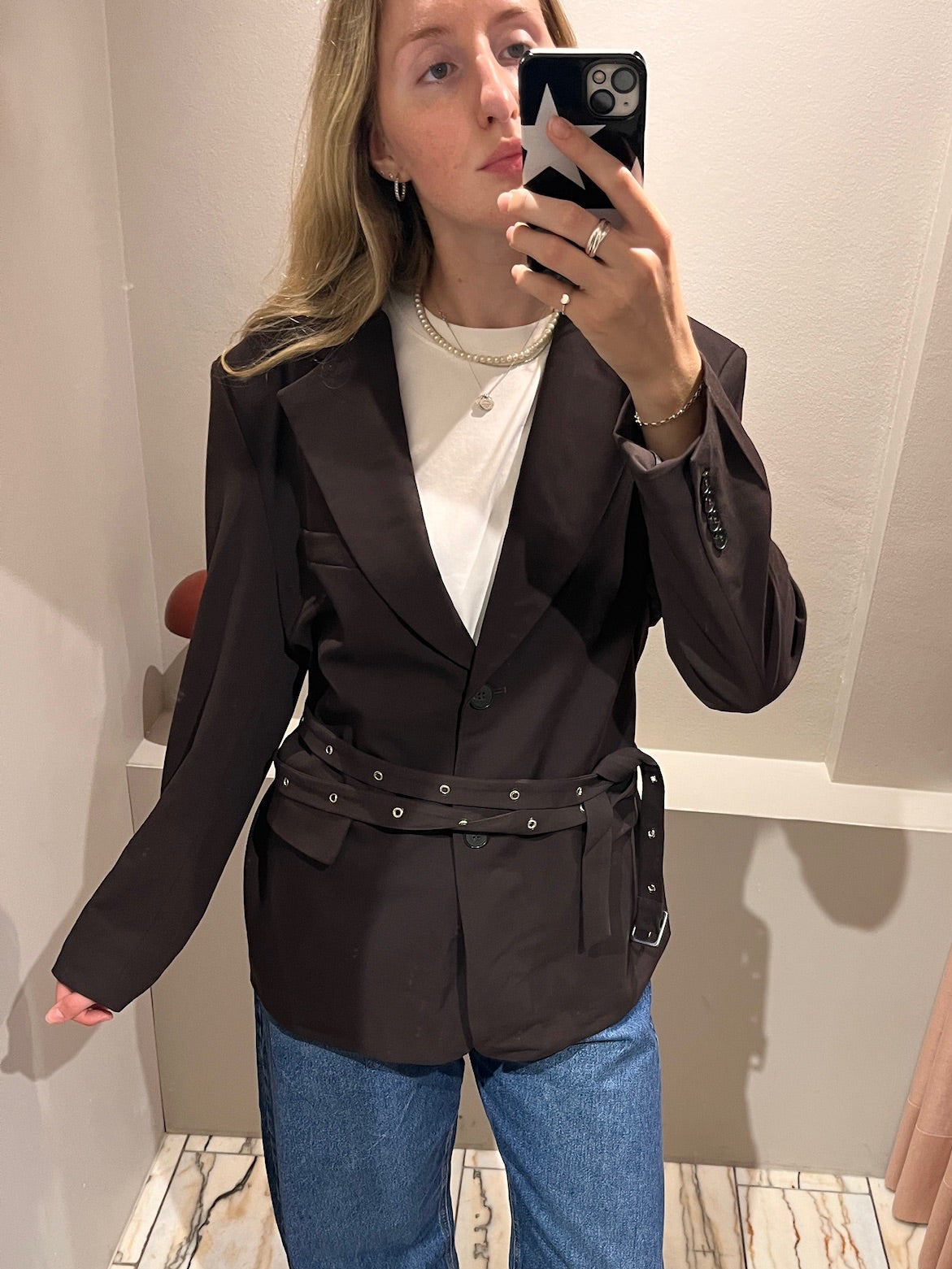 g-Blazer Belted Chocolate