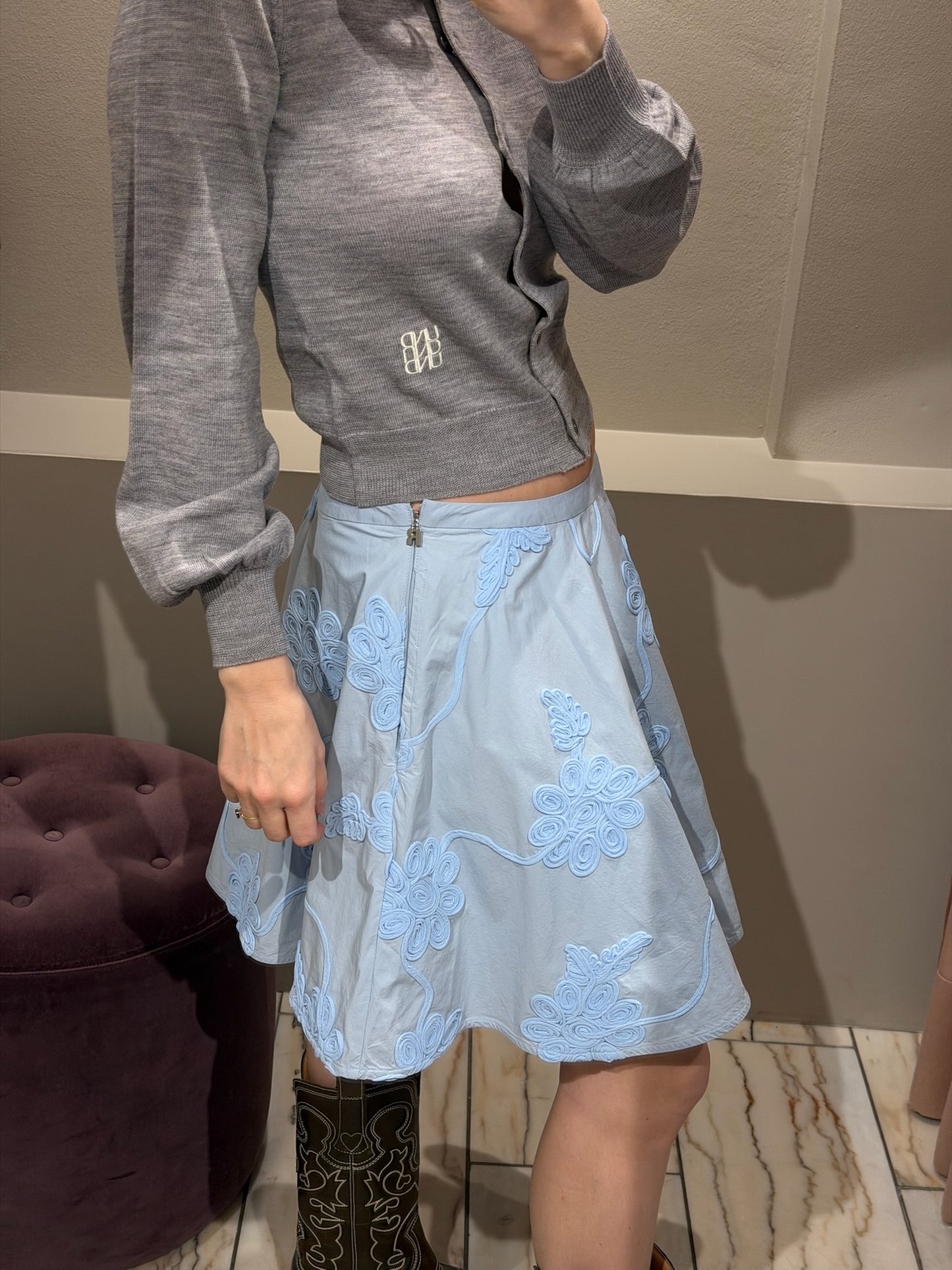 Rotate Flower Mini Skirt