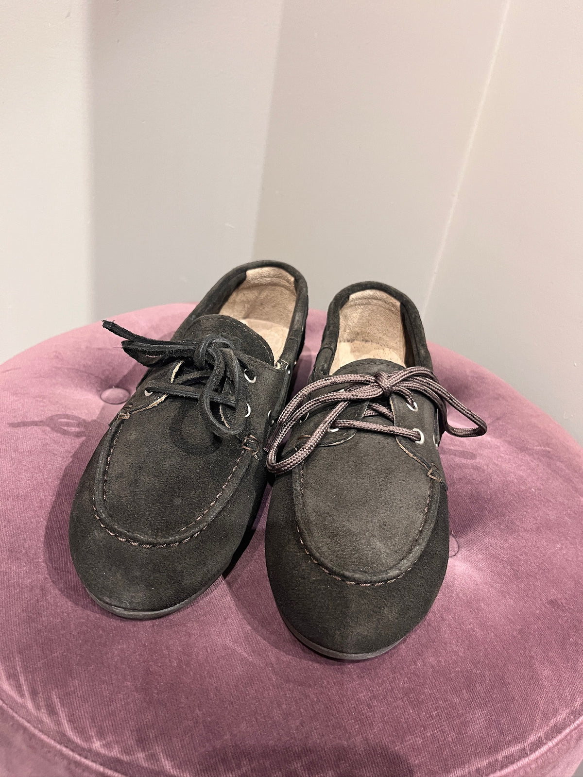 Boat Loafer Suede Charcoal