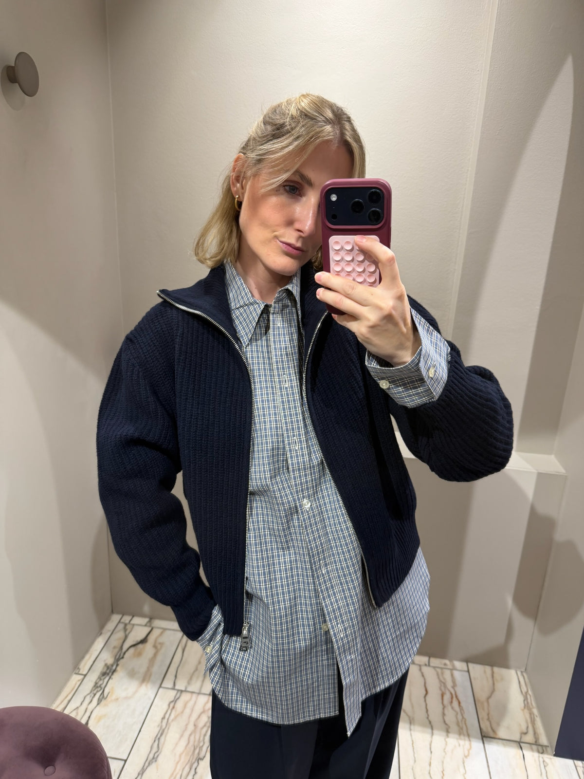 North Zip Strickjacke Navy