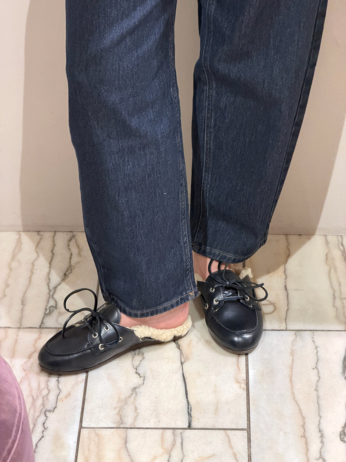 Boat Loafer Mule Fur Night