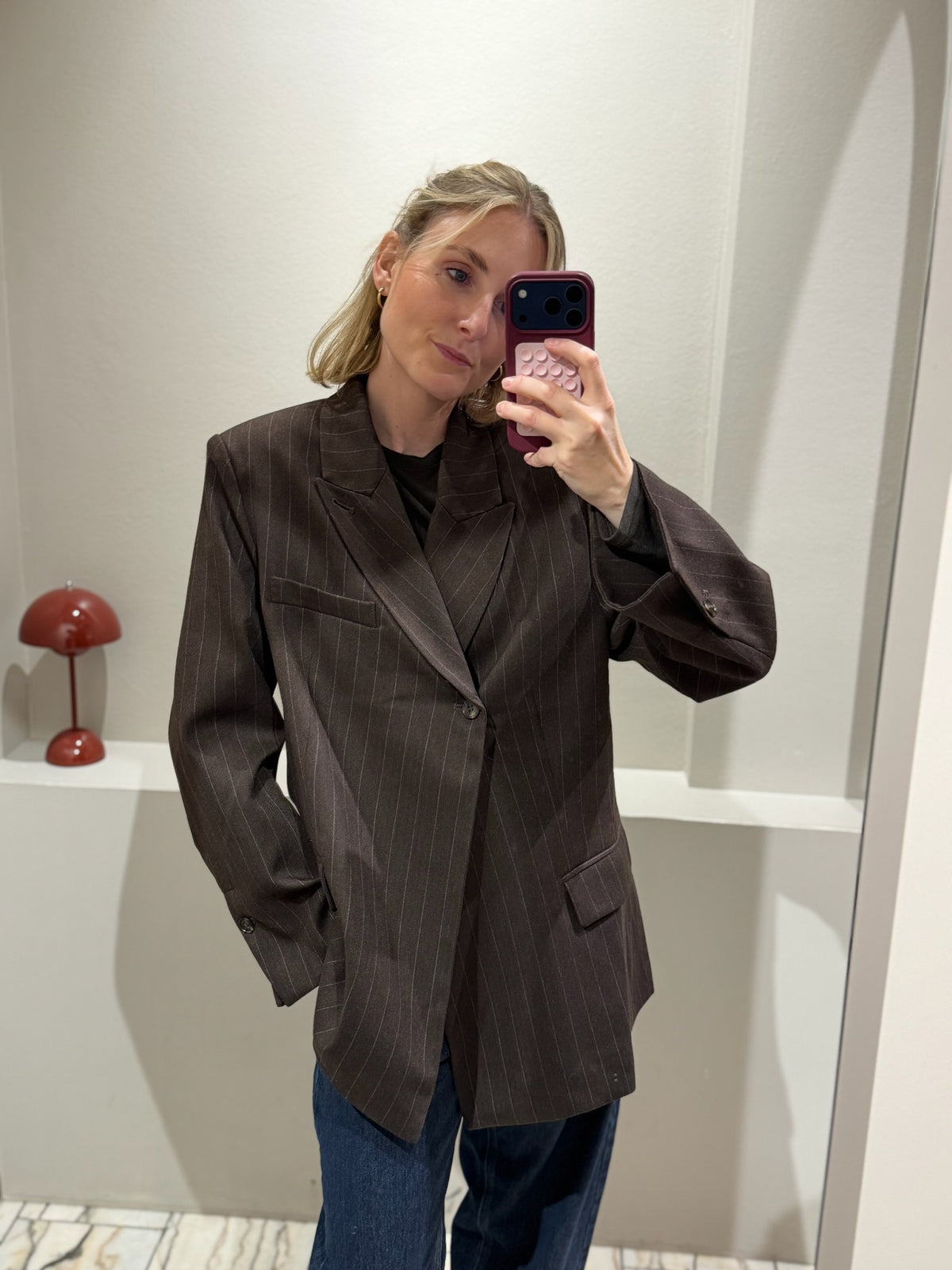 g-Blazer Chocolate Pinstripes