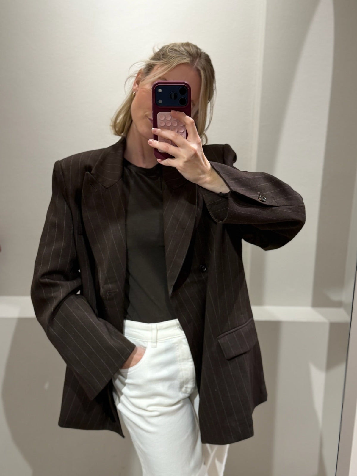 g-Blazer Chocolate Pinstripes