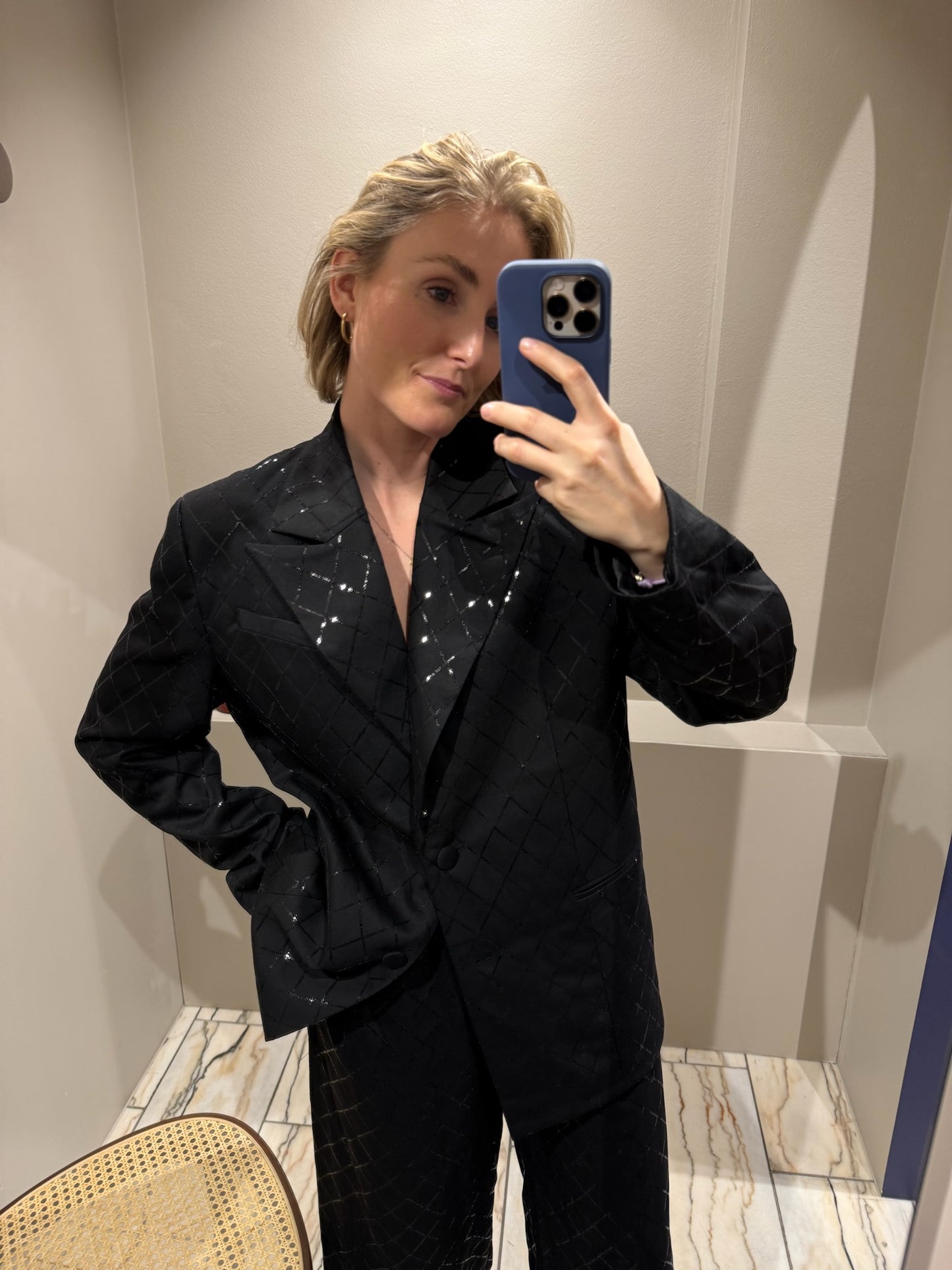 Rotate Oversized Sequins Blazer