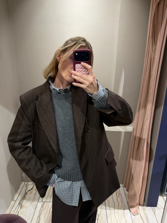 g-Blazer Chocolate Pinstripes