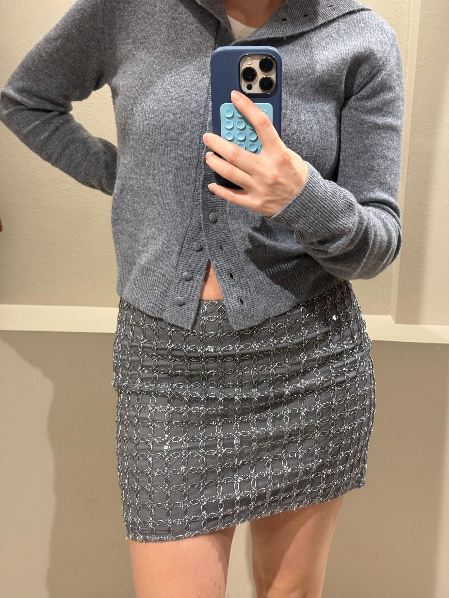 ROTATE Beaded Mini Skirt