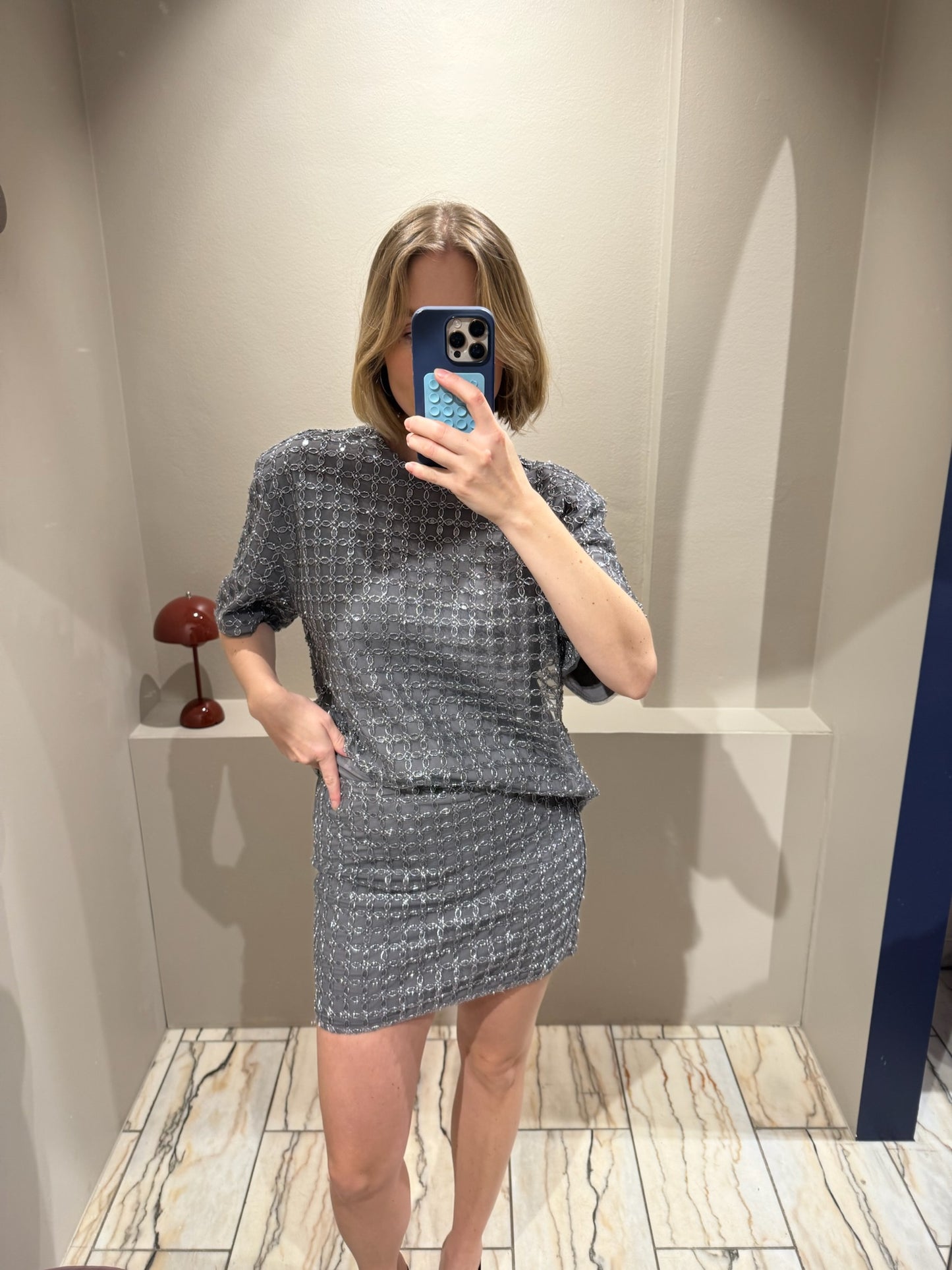 ROTATE Beaded Mini Skirt