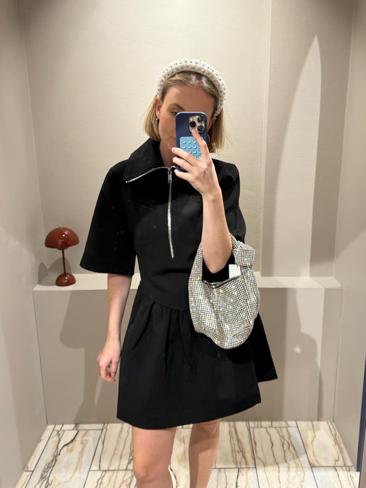 GANNI Bonded Crepe Mini Dress