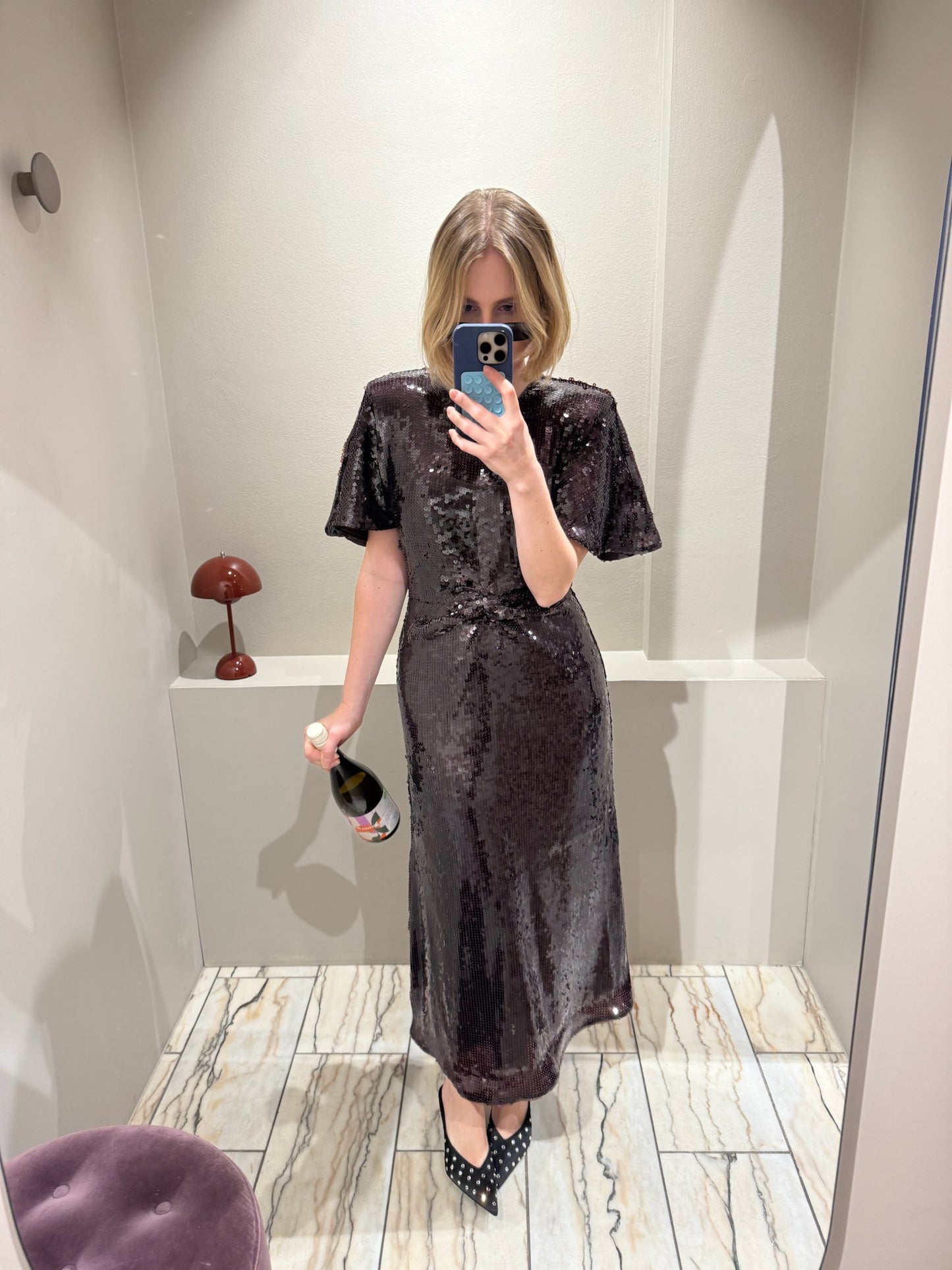 ROTATE Sequin Dress W. Slit