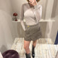 GANNI Check Wool Mix Skirt