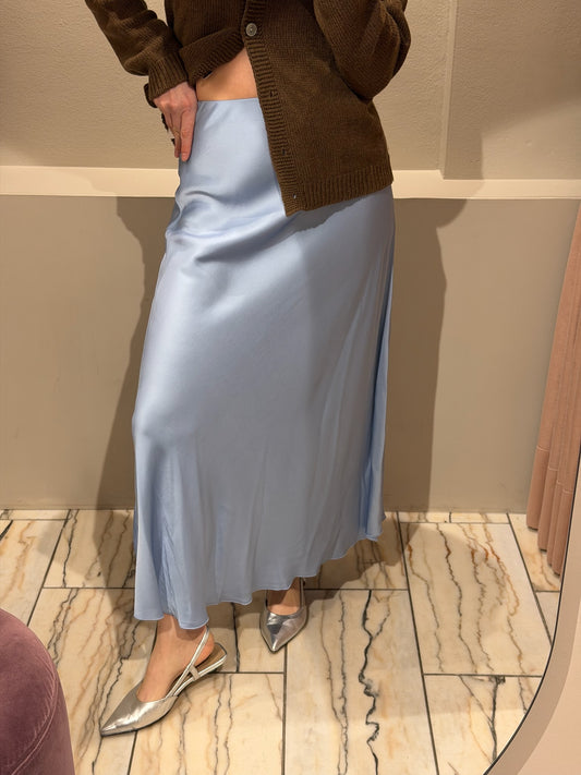 G-Satin Skirt Skyblue