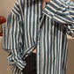 Remain Oversize Shirt Green Stripe