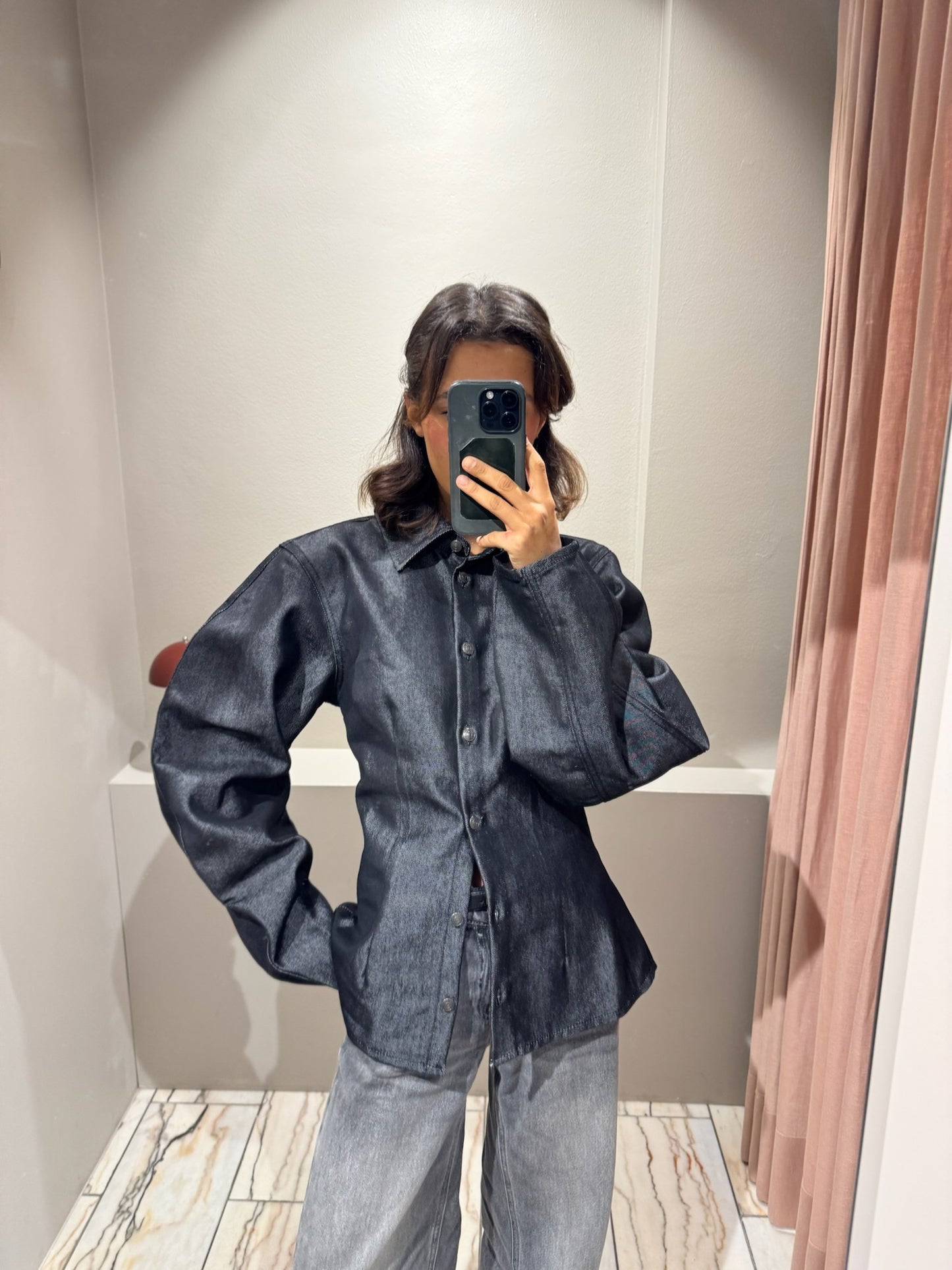 Rotate Denim Fitted Shirt