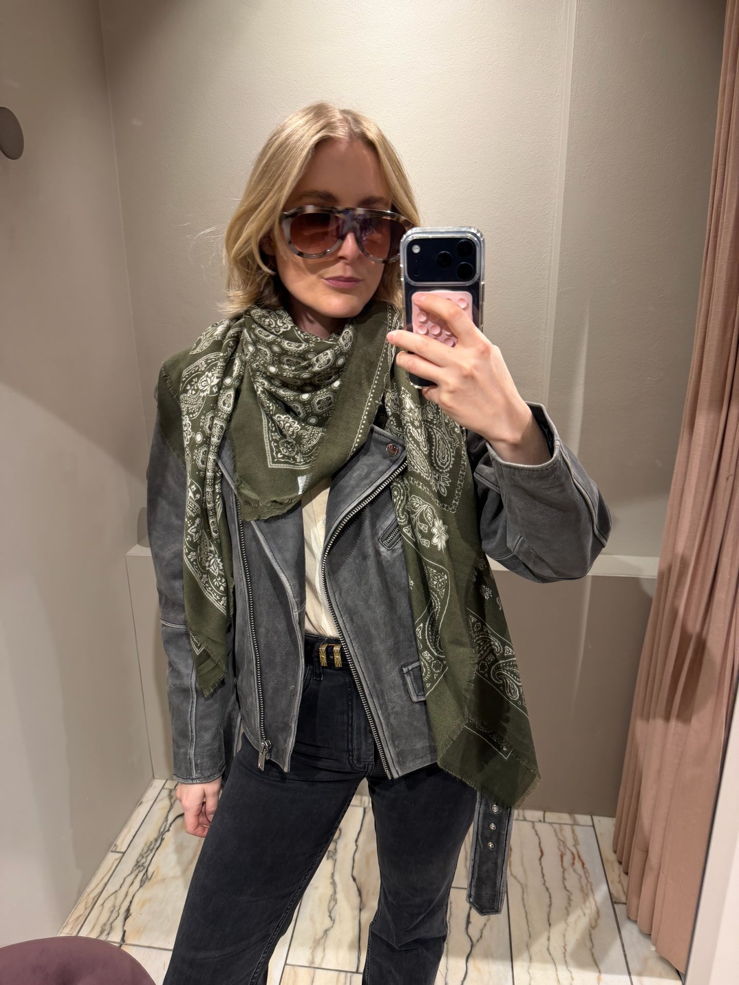 G-Paisley Scarf Khaki