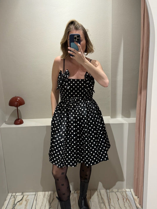 GANNI Printed Double Satin Mini Strap Dress