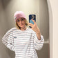 GANNI Light Structured Rib Knit Beanie Mauve