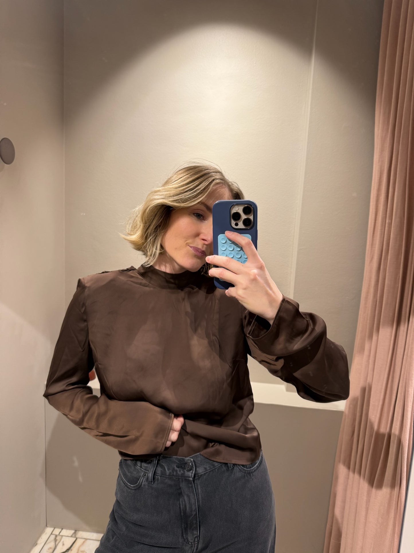 ROTATE Satin Drapy Back Top