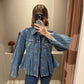 GANNI Structured Denim Fitted Jacket